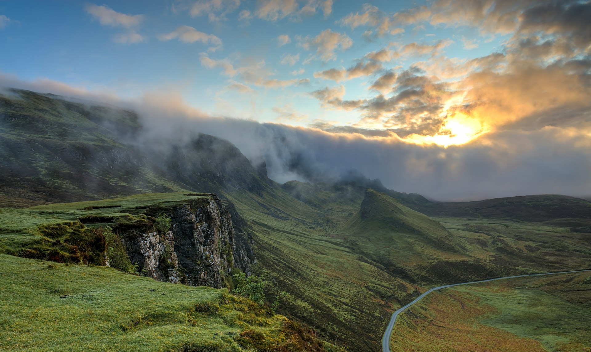 Low cloud coming down the valley