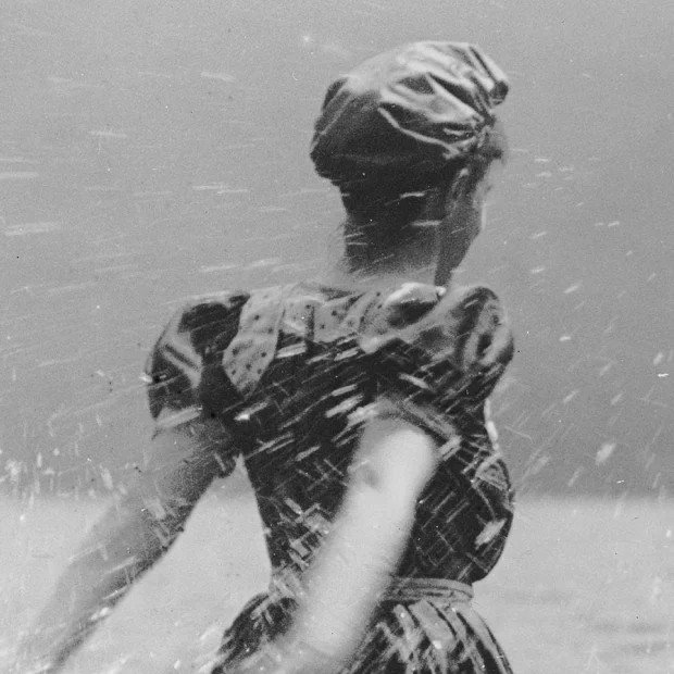 Fast-moving water, black and white